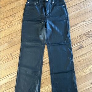 J. Crew Black Faux Leather Flare Trousers